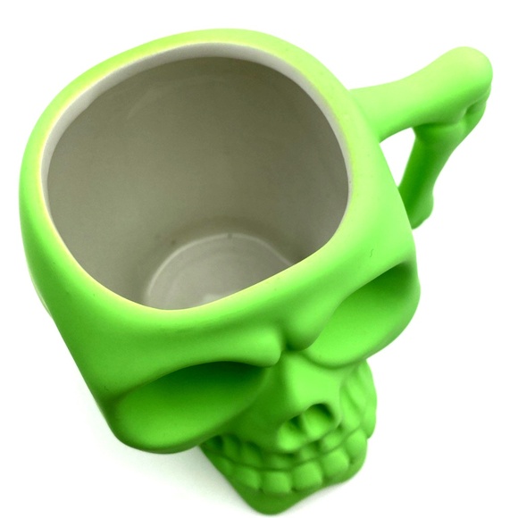 Sunday Morning Ceramic 18oz Mug Skull Lime Green So Smooth Drinkware Coffee Cup - Picture 4 of 6
